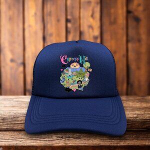 Cypress Hill Mens Trucker Hat Navy Snapback 90s Hip Hop Rap Parody Baseball Cap